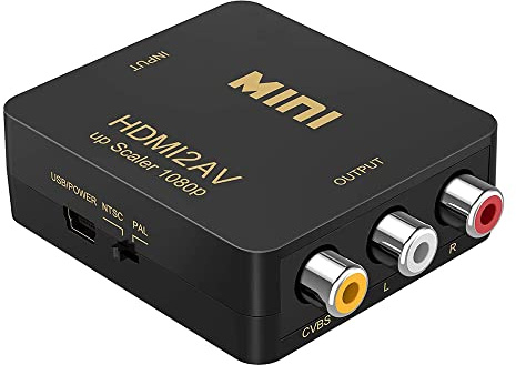 HDMI till RCA, 1080P HDMI till AV-omvandlare, HDMI till 3RCA CVBS komposit videoljudadapter för bärbar dator HDTV PC Xbox-sticka