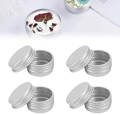 TUKNN Vasetti Alluminio, Barattoli di Alluminio, Rotonda Vasetti Vuoto Metallo Contenitore per Crema Campione Cosmetici Balsamo Labbra Artigianato Viaggio, 30g, 4 Pezzi