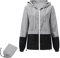 Durio Veste de pluie légère pour femme, imperméable, respirante, pliable, coupe-vent, avec capuche, veste softshell, veste de cyclisme, cape de pluie, gris a, L