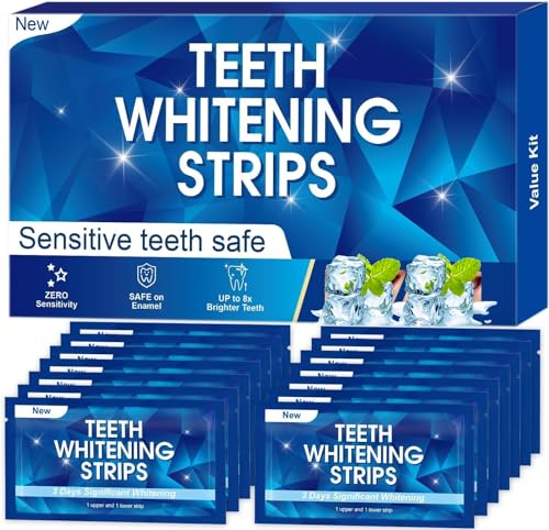 Sbiancante Denti Strisce Sbiancanti Sbiancante Denti Professionale - 28 strisc sbiancant denti 14 Sessioni sbiancamento denti whitening strips Rimuove le Macchie Profonde Sicuro per Denti Smalto