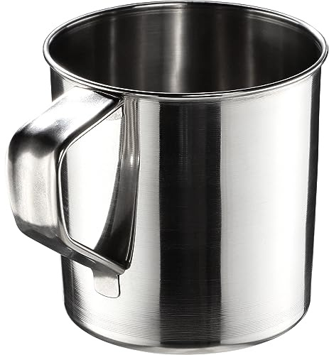 KADAX Mugg i rostfritt stål, resistent kaffekopp med handtag, okrossbar dryckeskopp, isolerad kopp, termosmugg för kaffe, te, juice och vatten (10 cm/1 st.)