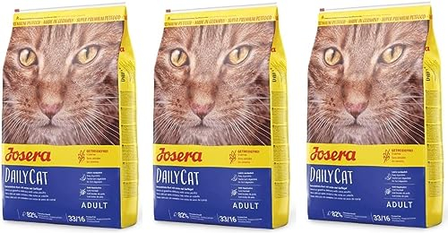 Josera DailyCat (3 x 2kg) | Getreidefreies Katzenfutter mit Geflügel, Kräutern und Früchten | Super Premium Trockenfutter für ausgewachsene Katzen | 3er Pack