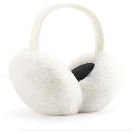 KOMUNJ Winter Ohrenwärmer Damen Faltbare Ohrenwärmer, Winter Ohrenschützer, Plüsch Earmuffs, Warme Kälteschutz Kalte Winterzubehör, Outdoor Ohrenmuscheln für Damen und Herren (Weiß)