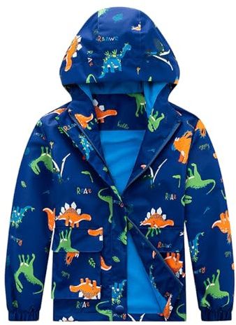 SEVEN BB Softshell Enfant Imperméable Veste Polaire Manteaux Garçon Dinosaure Dinosaure Camo Veste de Pluie a Capuche Outdoor Sport Ski Randonnée Veste 3-16 Ans