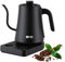 Bollitore elettrico in acciaio inox con termostato, bollitore elettrico da 1 litro con collo di cigno, bollitore Kitchen Aid, bollitore da 1000 Watt, beccuccio ad angolo retto di 90°, acciaio inox