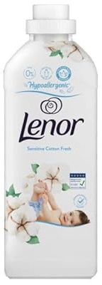 12-pack - Lenor sköljmedel, allergivänligt, känslig bomull, 37 tvättar, 925 ml