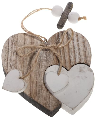 FESTFENDS Decorazione Sospesa in Legno a Forma di Cuore la Casa, Materiale Sintetico Levigato senza Spigoli, Design Semplice e Creativo per Uso Interno