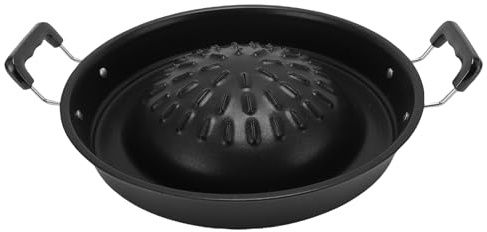 TOPINCN Sartén para Parrilla Tailandesa Coreana, Olla Caliente 2 en 1, Sartén con Estufa de Gas, Parrilla de Carbón para Acampar en Interiores y Exteriores, Picnic, (35 cm/13,78 pulgadas Negro)