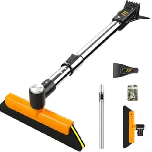 Ausziehbarer Eiskratzer und für Autos mit 12 verstellbaren Längeneinstellungen, 360 Grad schwenkbarer EVA-Kopf für Windschutzscheibe, LKW, SUV, Winter, Blau