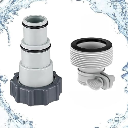 Lysjoy Raccord Tuyau Piscine, Adaptateur Tuyau Piscine 32 38, Adaptateur de, Conversion de Tuyau B, Raccord Pompe Piscines pour Pompes de Filtration à Raccord-Fileté et Systèmes de Saumure (2PCS)