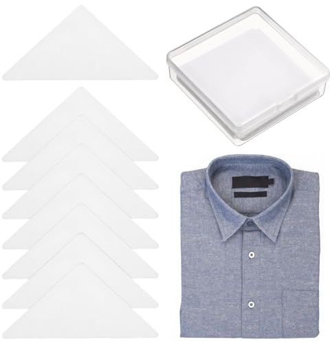 Lurrose Adesivi per Colletto della Camicia Uomo 60pezzi Pvc Triangolari per Mantenere Colletto Rigido senza Stiratura per Collo in Occasioni Importanti