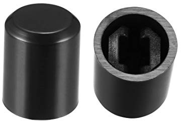 sourcing map 20Pcs 3.1mm Huecos Dia Plástico Pulsar Botón Táctil Interruptor Tapas Cubierta Teclas Protector Negro para 6x6 Micro Interruptor