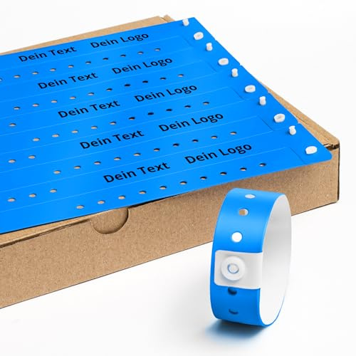 Bracelets du Vinyle avec Une Personnalisée 100pce 19x255 mm Bleu néon