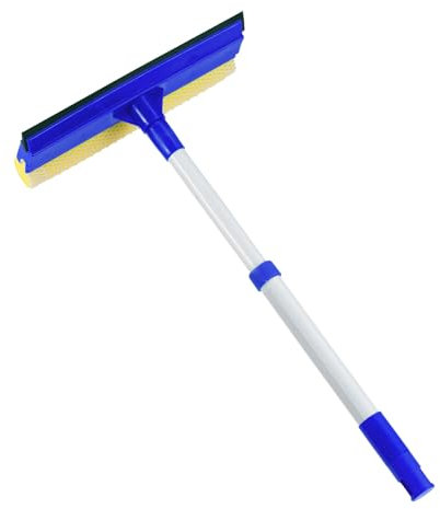 15.9 Window Squeegee for Car,2 in 1 Squeegee Window Cleaner with Long Stainless Steel Handle,Sponge Car Window Squeegee for Gas Station, Glass,Shower (Iron Pole)