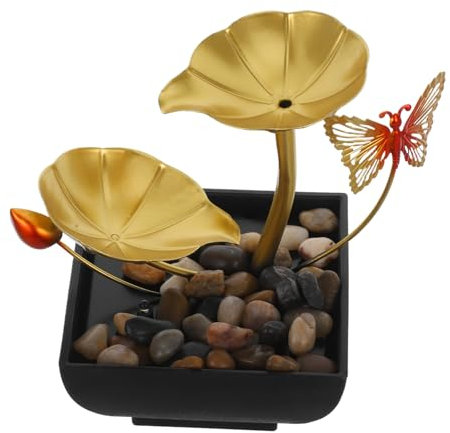 BESTOYARD Artistic Lotus Leaf Indoor Water Fountain Waterfall for Home and Office Decor