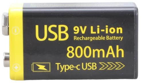 Batería recargable 6F22 de 9 V, 800 mAh/1100 mAh, alta capacidad para alarmas y micrófonos