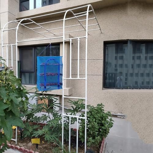 Arche de jardin blanche, support de tonnelle de rose, pergola décorative demi-face, tuyau en acier enduit de polyéthylène, isolation thermique, décoration de mariage, décoration de jardin extérieur (l