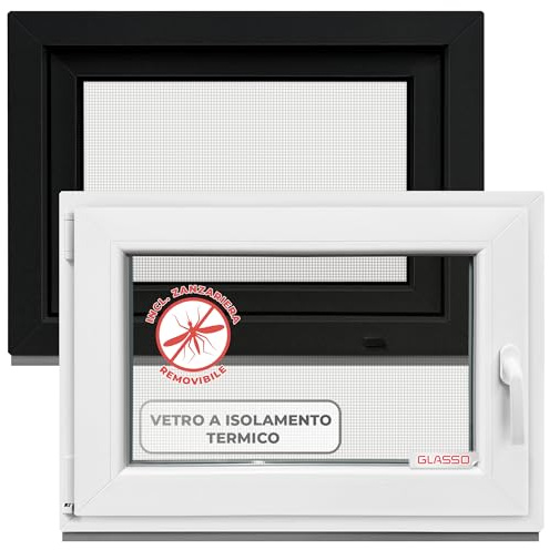 Ventana antracita 40 x 40 cm, doble acristalamiento, todos los tamaños, ventanas de plástico (60 mm prof), DIN L, 400 x 400 mm (ancho x alto), perfecto para sótanos, garajes, cobertizos de jardín