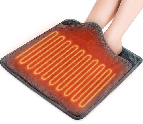 DAJASD Electric Foot Warmer, Washable Heated Foot Warmer with 6 Heat Levels and 4 Timer, LED Indicator & Auto Shut Off, 40x40 Soft & Breathable Warmer Fast Heating Pad Cushion for Home Use