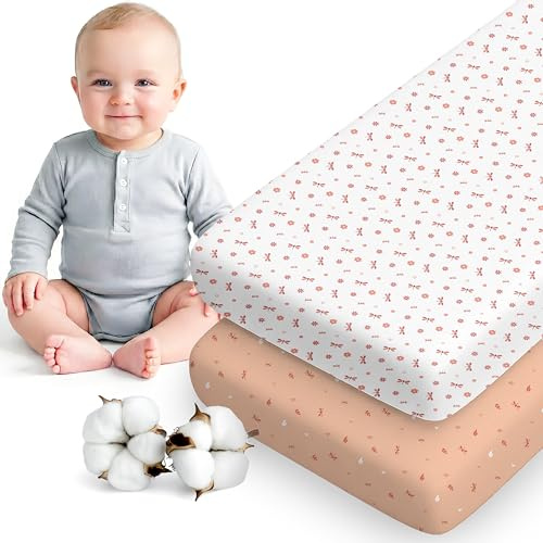 Dreamzie Juego de 2 Sabanas Cuna 60x120 Algodon - Ajustables, Oeko Tex Certificado - Sabana Bajera Cuna 60x120 Algodon 100% - Libélulas Rosa/Blanco