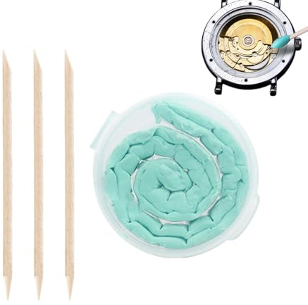 Argilla per la pulizia degli orologi, kit per la pulizia degli orologi | Detergente per grasso con 3 bastoncini di salice per la manutenzione p