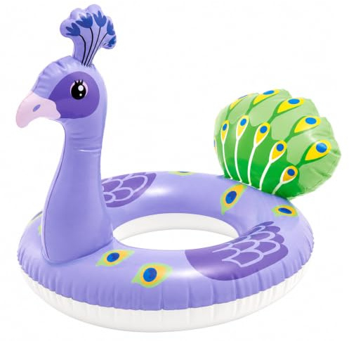 HOMAVEL uppblåsbar Simring – poolring med djurmotiv, enhörning, dino, lama, flamingo, björn – simhjälp för strand, badkar och trädgårdspool – 55–91 cm