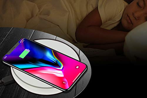 CARALL Caricabatterie Wireless Induzione Veloce Bianco 10W Slim Qi 5V 2A Ricarica Normale e 9V 1.3A Ricarica Super Veloce con QC3.0