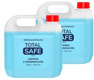 2 x Total Safe – Solucion Hidroalcohólica Garrafa 5L con 70% de Alcohol sin aclarado | Higienizante de Manos 5000ml