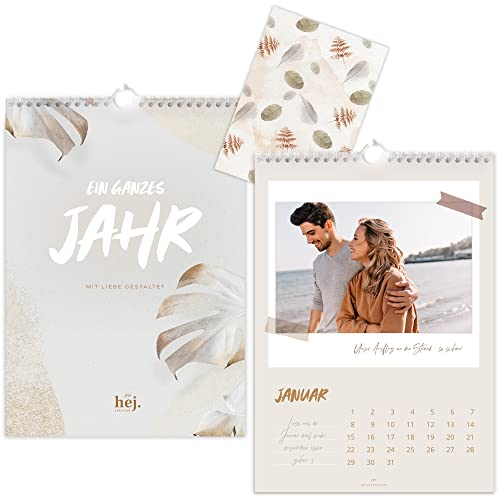 Hej.Creation Fotokalender zum Selbstgestalten mit Grußkarte. Jahresunabhängiger Bastelkalender Din A4 2024