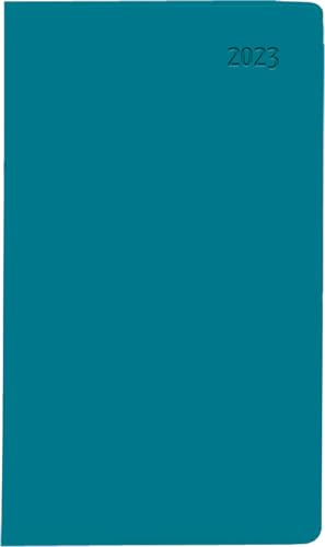 Agenda tascabile turchese 2023 – Calendario da ufficio 9,5 x 16 cm – 32 pagine – 1 mese su 2 pagine – taccuino separato – pieghevole – taccuino – 520 – 1003