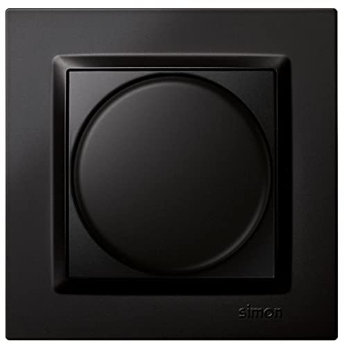 SIMON - Regulador Luz LED, Interruptor para Regular la Intensidad de Luz, Táctil, Simon 10, Fácil de Instalar, Incluye Marco, Tapa y Mecanismo, Apto para Interiores, Color Negro