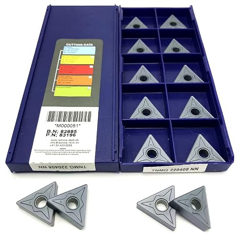 OAKYE TNMG220408 NN LT10 Inserto in Metallo Duro Utensile for tornitura Esterna Utensile da Taglio Utensili CNC Inserto for tornitura in Lega Dura TNMG 220408 Utensili for tornio(TNMG220408 NN LT10)