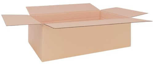 Förpackning vikbara kartonger 545 x 325 x 185 mm brun (yttermått 550 x 330 x 195 mm) variabel höjd vid 130 mm KK 96 1-vågig fraktkartong för varor DHL paket DPD GLS Hermes kartonger (50 stycken)