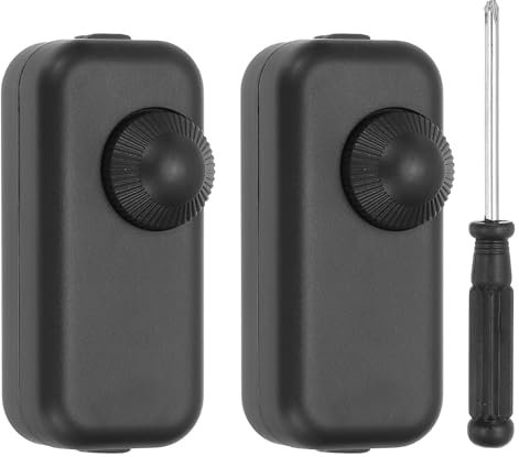 PATIKIL Interruttore Inline Per Lampada, 2pcs Dimmer Rotativo Controller LED Controllo Luminosità Interruttore Con Cacciavite Per Lampada Da Tavolo Da Terra Luci A Sospensione, Nero