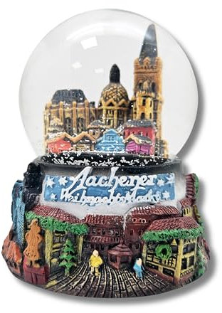 Souvenir 30076 - Palla di neve Aquisgrana di Natale | diametro 65 mm | regalo di viaggio Germania
