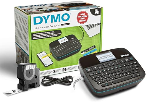 DYMO LabelManager Executive 640 CB Tragbarer Etikettendrucker | Kompakte Etikettiermaschine mit QWERTZ-Tastatur | Bluetooth- und USB-Konnektivität | Kompatibel mit DYMO D1 Standard und langlebigen
