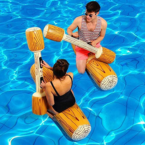 ZHODADA Bouée Gonflable Jeu de Combat, 4 pièces Ensemble Flottant Gonflable Jouets pour Adulte Gonflable Flottant Jouet d'aviron, Fête de La Piscine Jeux de Sports Nautiques Raft Jouet Flottan