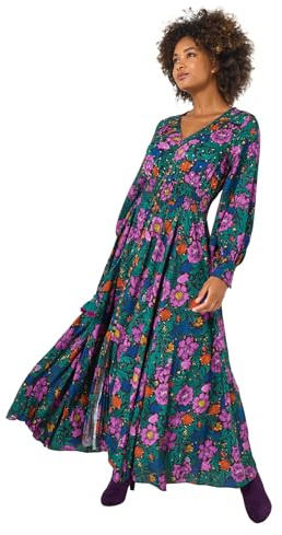 Joe Browns Women's Autumn Boho Vintage Floral Maxi Dress, Regular, Black, UK 8