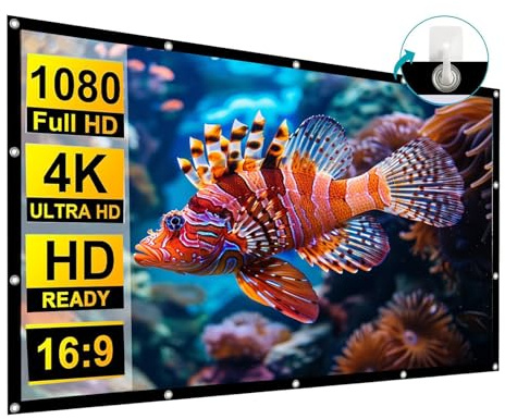 Schermo per Proiettore da Esterno da 60-300 Pollici, Telo per Videoproiettore Pieghevole Portatile 16:9 4K HD per Home Theater, Cinema All'aperto(200in(442x252cm))