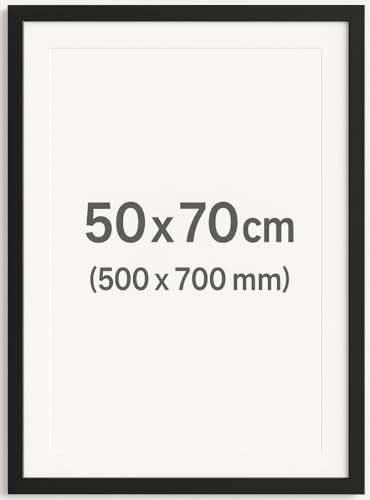 FramesPlus Picture Frame 70x50cm, Black, MDF, 30mm Wide Profile, Shatterproof, Wall Mount, Poster Frame, Photo Display, Wall Art, Home Decor