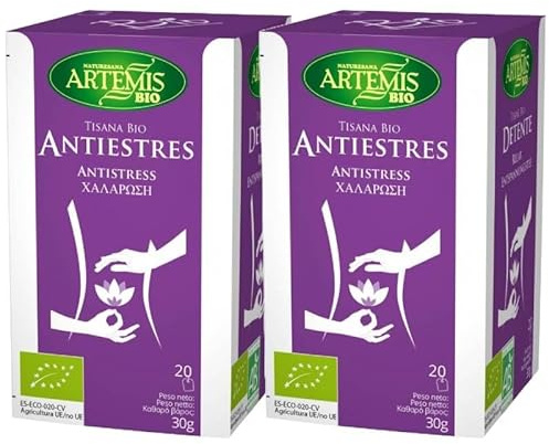 Pack 2x Tisana Antiestrés Bio 20 Filtros | Artemis | Infusión Ecológica Relajante | Con Hierbas Naturales | Sin Cafeína