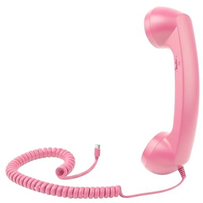 Retro Phone Adapter - Vintage Aesthetic Handset for Smartphones, Type-C High-Fidelity Receiver with Built-in Microphone, Radiation Reduction Audio Tool, Ideal for Workplace Desks Bedside Tables