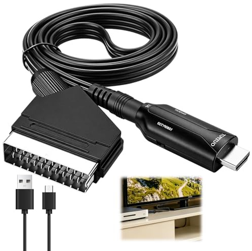 Voltrique Convertisseur Péritel vers HDMI 1080P 720P Adaptateur Audio Vidéo