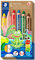 STAEDTLER 3in1 Buntstift Noris junior (Bunt-, Wachsmal- und Aquarellstift, extra bruchsicher, ideal für Kinder, für viele Oberflächen, Kartonetui mit 6 Farben inkl. Spitzer), 140 C6