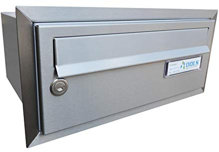 B-015 Cassetta postale incassata a muro in acciaio inox con targhetta portanome - LETTERBOX24.de