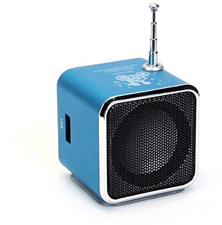 Hipipooo TD V26 Mini Bluetooth Speaker with FM Radio, MP3 Player Support TF Card & USB Drive Portable Wireless Speaker with Stereo Sound for Home and Outdoor Use, Battery/Mains Powered (Blue)