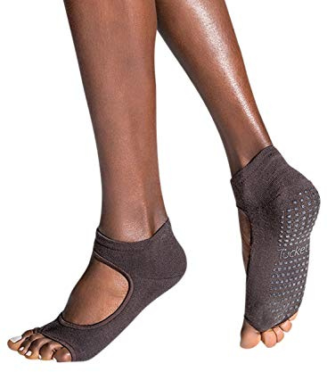 Tucketts Chaussettes de yoga pour femmes - Chaussettes antidérapantes sans orteils - Chaussettes stoppeuses (femme) - Chaussettes Pilates Convient pour Pilates - Barre - Ballet, nu 01, taille unique
