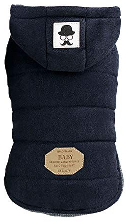 Hundrock, hundjacka, huvtröja, kallt väder, rockar, varm kappa, hundkläder, vinter, tjocka kläder, hund, mysig jacka för liten hund, medium katt (XL, B-svart)