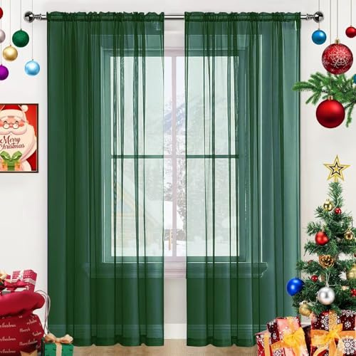 SpaceDresser Rideaux en Voile Transparent avec Passe-Tringle pour Cuisine, Chambre à Coucher, Salon, Rideaux filtrant la lumière du Soleil, décoration Semi-intérieure, Couleurs Assorties et Tailles