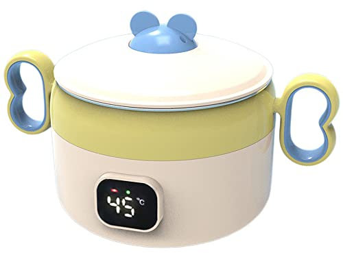 Halten Sie warm, Babyschüsseln, Lebensmittelschüsseln für Kinder, aus Edelstahl, mit Deckel, Thermoschale für Babys, konstante Temperatur, Lunchbox mit Warmhaltefunktion für Babys und Kinder (weiß)